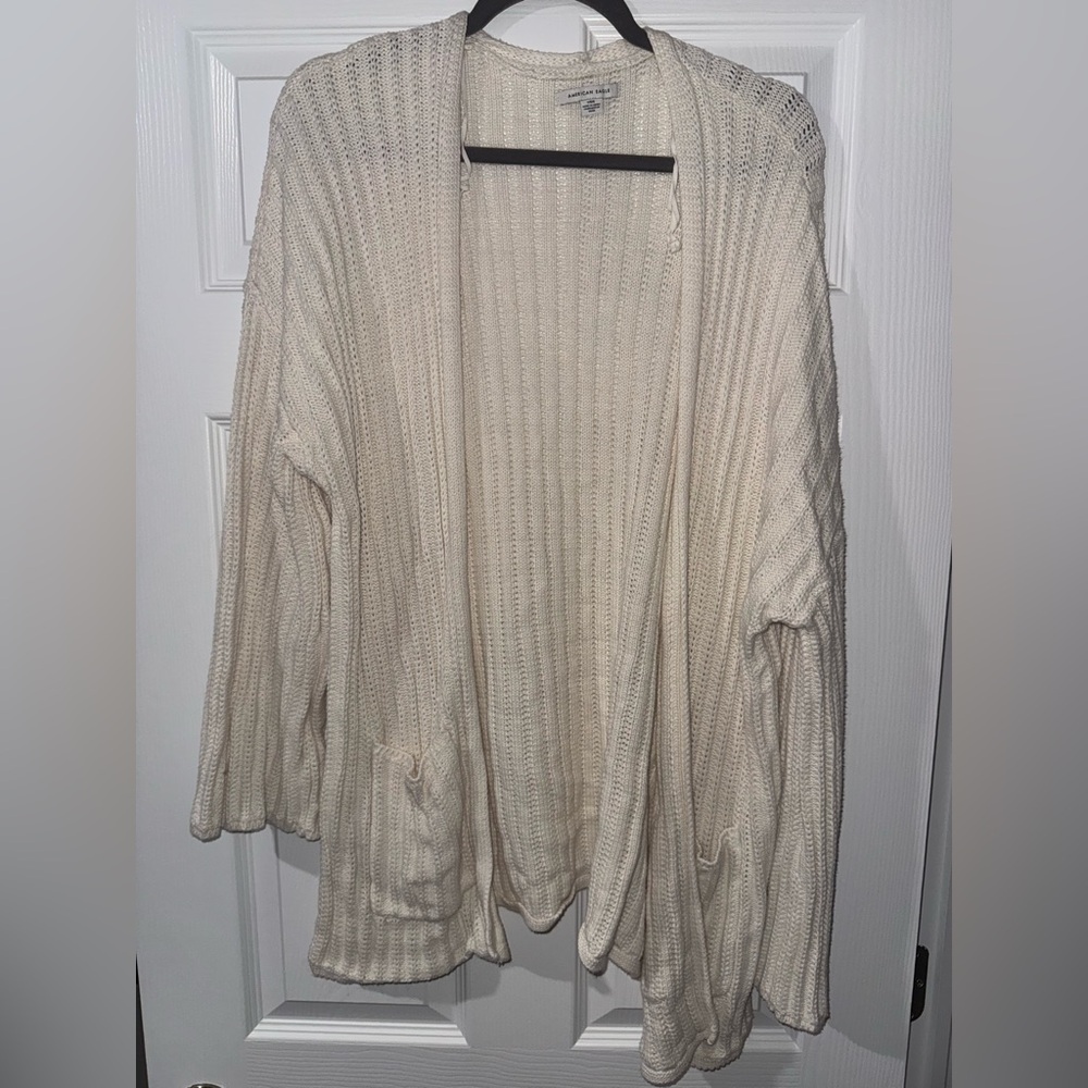 American Eagle Outfitters Cream Cardigan Sweater